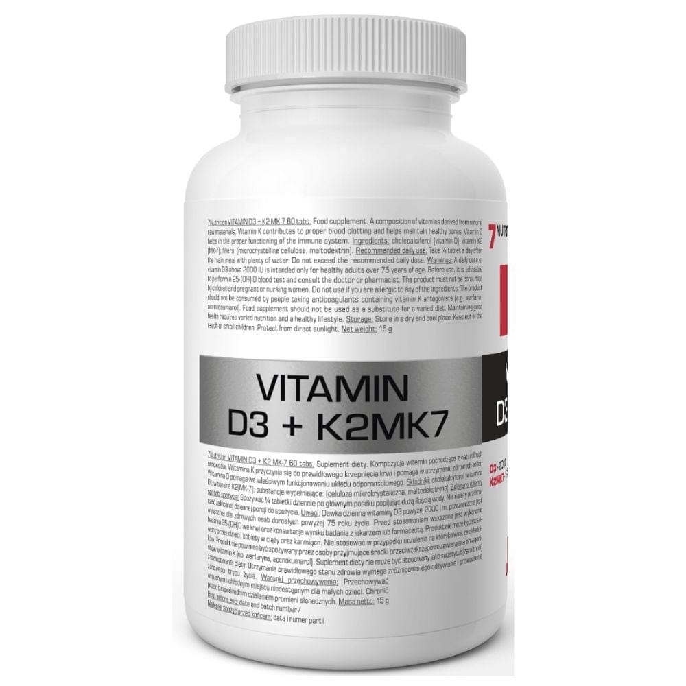 7Nutrition Vitamin D3 + K2 MK7 - 60 Tablets