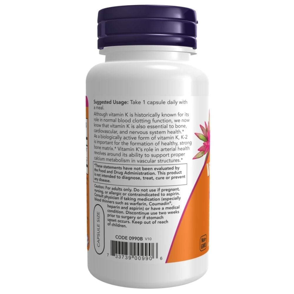 Now Foods Vitamin K2 MK-4 100 mcg - 100 Veg Capsules