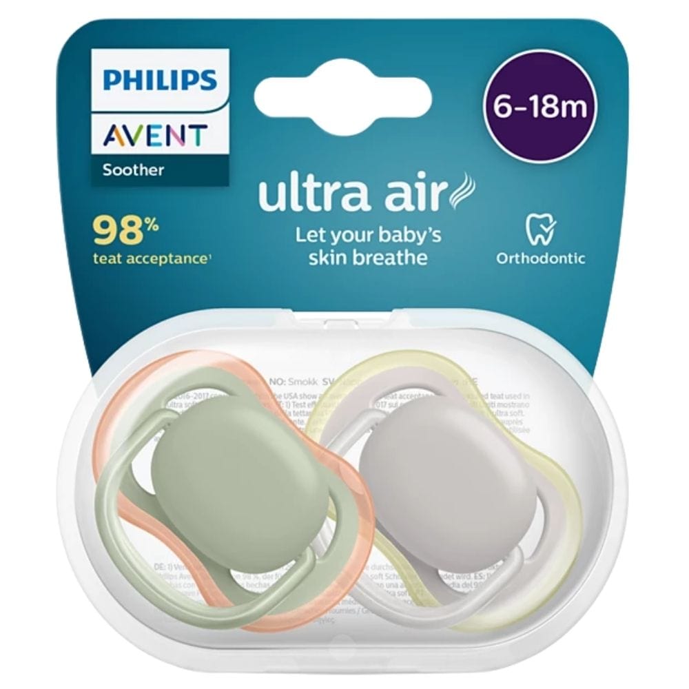 Philips Avent Ultra Air Pacifier, 6-18 Months - 2 Pieces