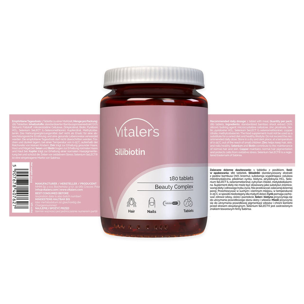 Vitaler's Silibiotin - Hair, Skin, Nails - 180 Tablets