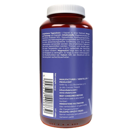 Vitaler's Horčík 100 mg + draslík 150 mg + B6 6 mg – 120 kapsúl