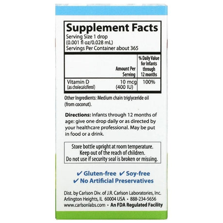 Carlson Labs Baby's Super Daily D3 400 IU - 10.3 ml