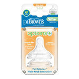 Dr. Brown’s Natural Flow® Wide-Neck Baby Bottle Silicone Teat - 2 pieces