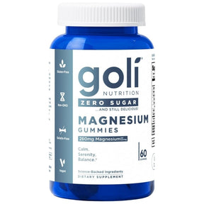 Goli Nutrition Zero Sugar Magnesium, Blueberry - 60 Gummies
