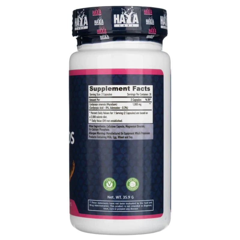 Haya Labs Cordyceps 500 mg - 60 Veg Capsules