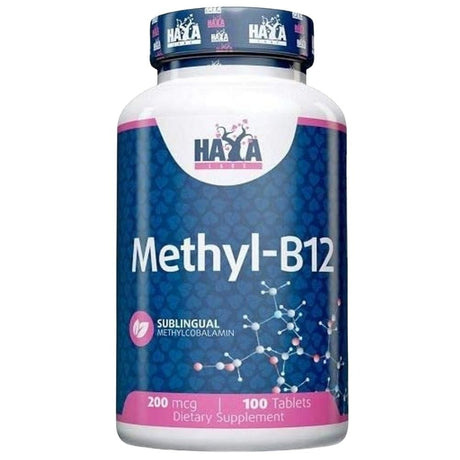 Haya Labs Methyl-B12 Vitamin B12 200 mcg, Cherry - 100 Tablets