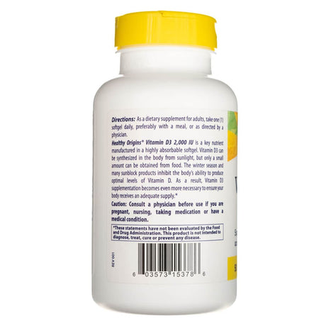 Healthy Origins Vitamin D3 2000 IU - 360 Softgels