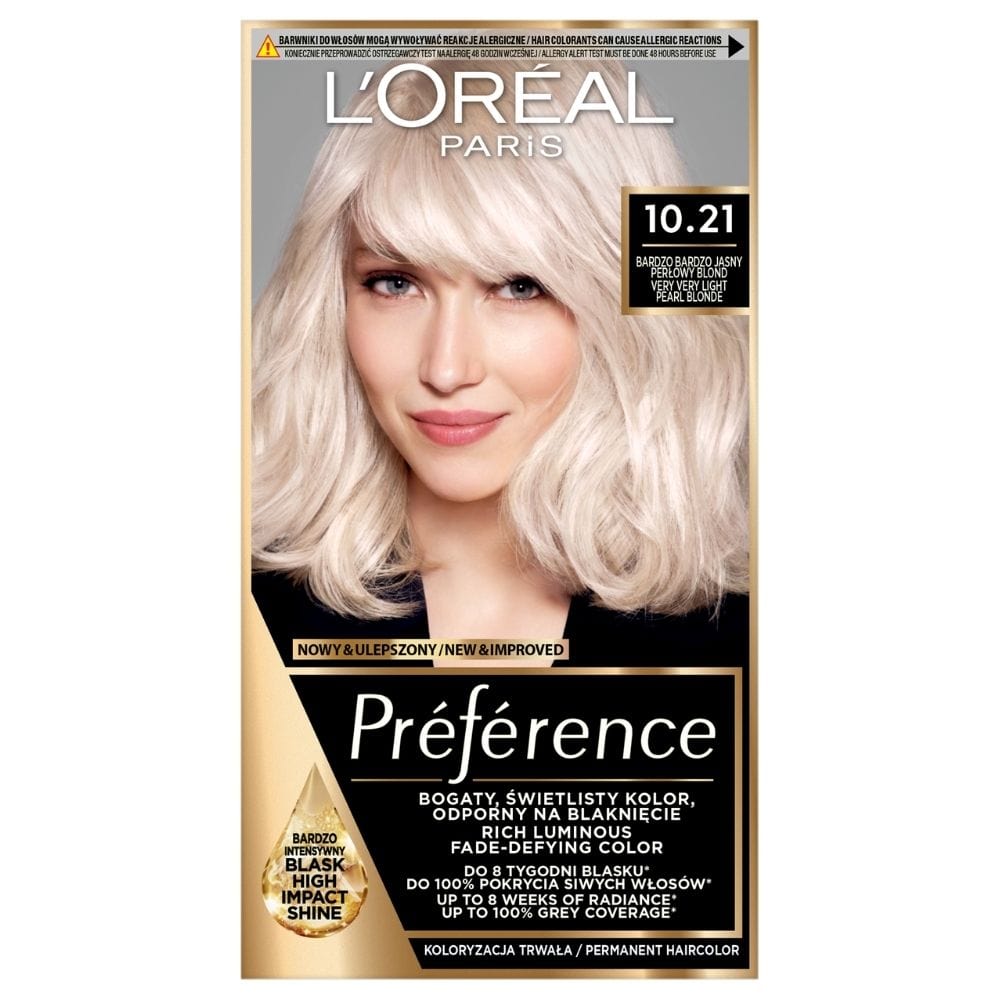 L'Oréal Paris Preference Hair Colour Z2 10.21 Stockholm, Very Light Pearl Blonde