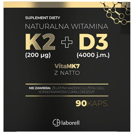Laborell Vitamin K2 200 mcg + D3 4000 IU - 90 Capsules