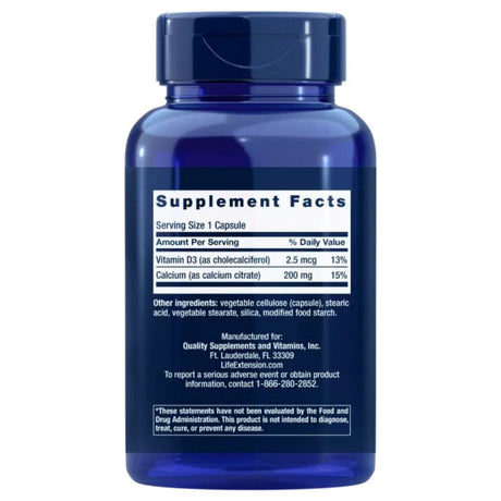 Life Extension Calcium Citrate with Vitamin D - 200 Capsules