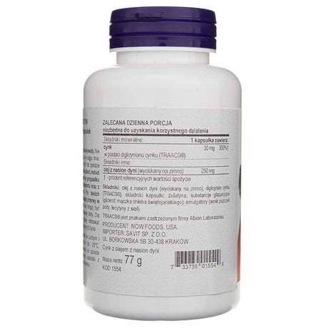 Now Foods Zinc Glycinate 30 mg - 120 Softgels