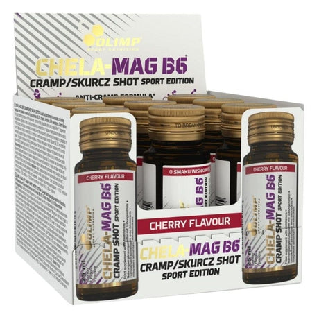 Olimp Chela-Mag B6 Shot Sport Edition, Cherry Flavour - 9 Ampoules