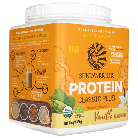 Sunwarrior Classic Plus Protein, Plant Protein, Vanilla - 375 g