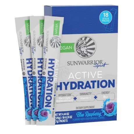 Sunwarrior Warrior Active Hydration Electrolytes, Blue Raspberry – 18 Sachets