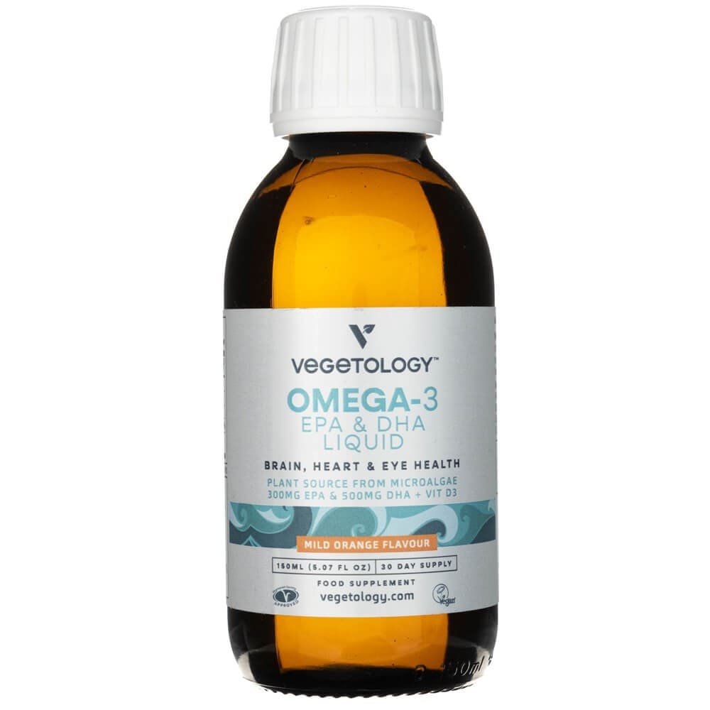 Vegetology Omega 3 EPA & DHA + Vitamin D3 Liquid, Orange - 150 ml