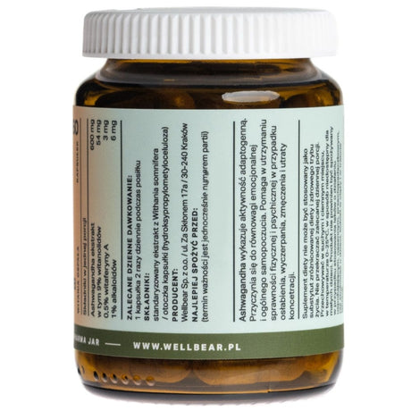 Wellbear Ashwagandha 9% 600 mg - 60 Capsules