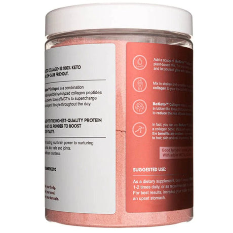 BeKeto Keto Collagen with MCT Oil, Fresh Strawberry - 300 g