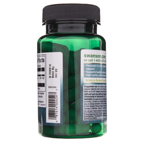 Swanson AjiPure L-Arginine 500 mg - 60 Veggie Caps