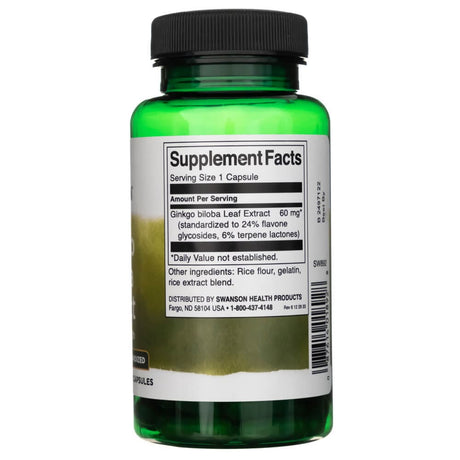 Swanson Ginkgo Biloba Extract 60 mg - 120 Capsules